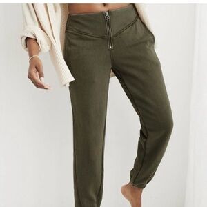 Aerie Womens Pants Joggers Corset Waist Sweatpants Sunwashed Green Size Small